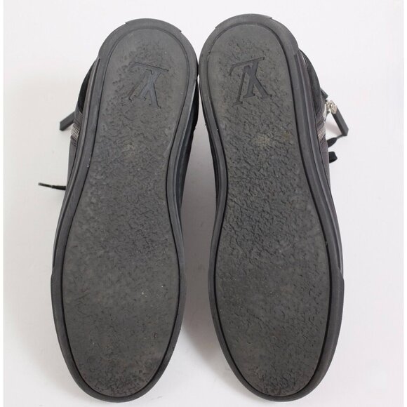 Louis Vuitton 8 US 9 black sneakers high top black Damier LOGO PRINT - Picture 10 of 14